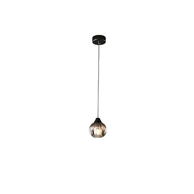 Modern Minimalist Pumpkin Iron Glass 1-Light Pendant Light For Living Room