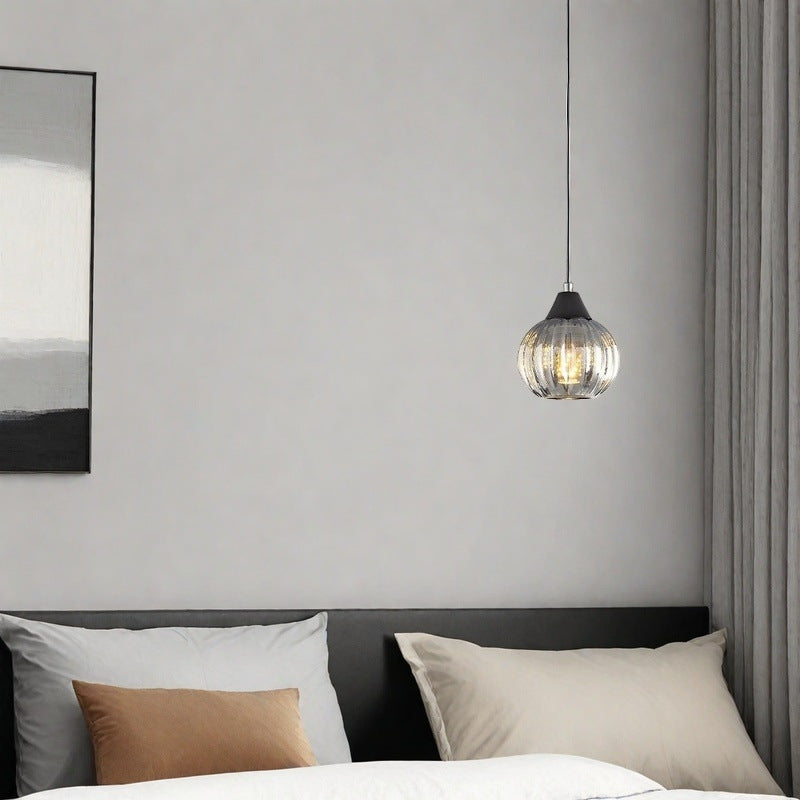 Modern Minimalist Pumpkin Iron Glass 1-Light Pendant Light For Living Room