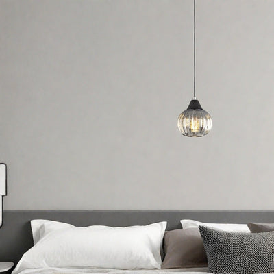 Modern Minimalist Pumpkin Iron Glass 1-Light Pendant Light For Living Room