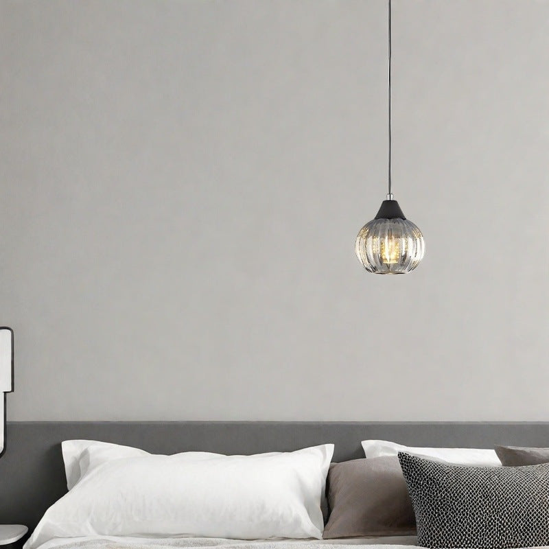 Modern Minimalist Pumpkin Iron Glass 1-Light Pendant Light For Living Room