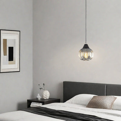 Modern Minimalist Pumpkin Iron Glass 1-Light Pendant Light For Living Room