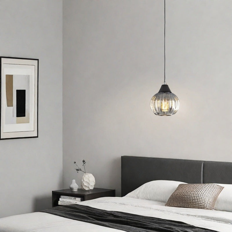 Modern Minimalist Pumpkin Iron Glass 1-Light Pendant Light For Living Room
