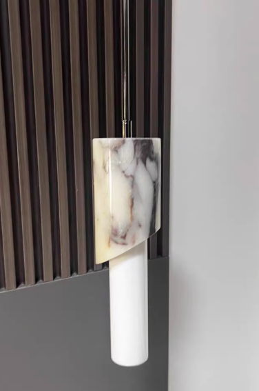 Lustre à LED en métal, marbre et verre moderne de luxe pour chambre 