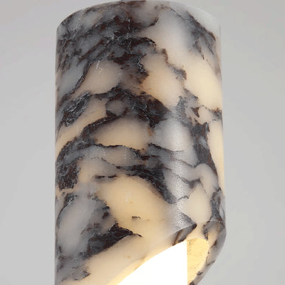 Modern Luxury Columnar Metal Marble Glass LED Pendant Light For Bedroom