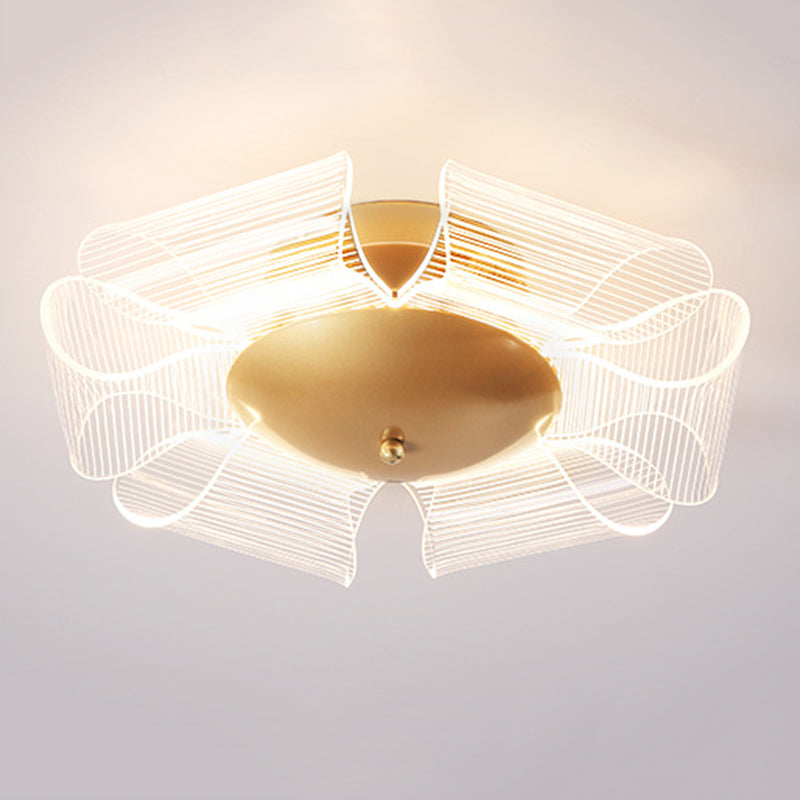 Luz de techo LED semi-empotrada de hierro acrílico de lujo contemporáneo para sala de estar 