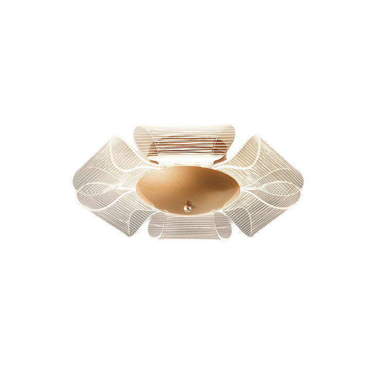 Contemporary Luxury Flower Acrylic Iron LED Semi-Flush Mount Ceiling Light For Living Room