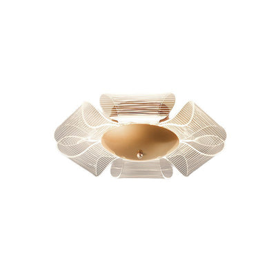 Luz de techo LED semi-empotrada de hierro acrílico de lujo contemporáneo para sala de estar 