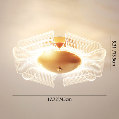 Luz de techo LED semi-empotrada de hierro acrílico de lujo contemporáneo para sala de estar 