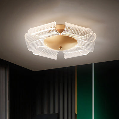 Luz de techo LED semi-empotrada de hierro acrílico de lujo contemporáneo para sala de estar 