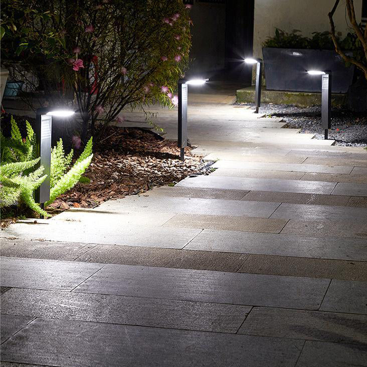 Éclairage paysager solaire à LED en forme de L minimaliste moderne et étanche en ABS et plastiques pour jardin 