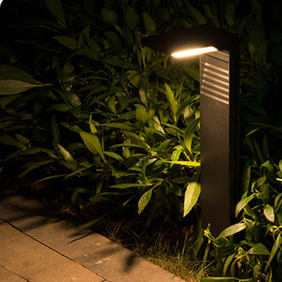 Éclairage paysager solaire à LED en forme de L minimaliste moderne et étanche en ABS et plastiques pour jardin 