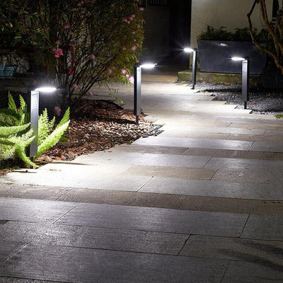 Éclairage paysager solaire à LED en forme de L minimaliste moderne et étanche en ABS et plastiques pour jardin 
