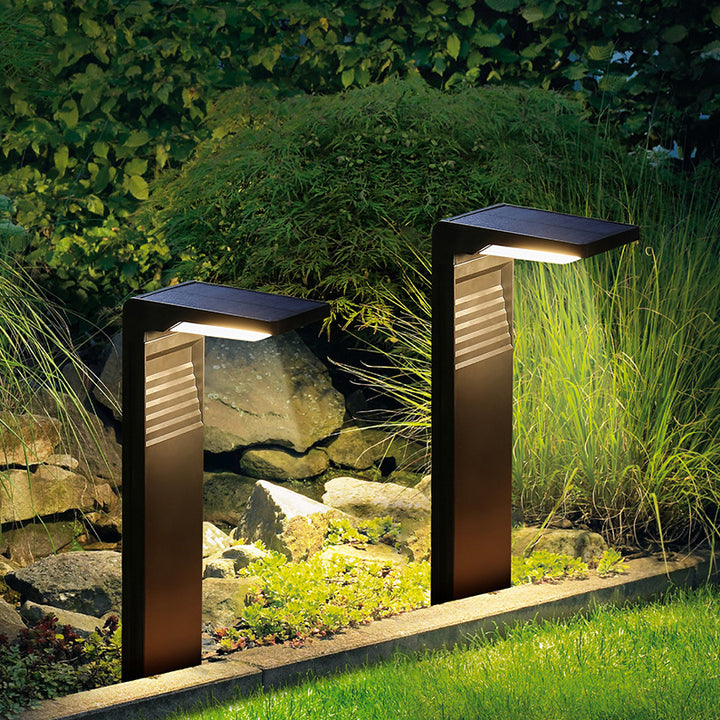 Éclairage paysager solaire à LED en forme de L minimaliste moderne et étanche en ABS et plastiques pour jardin 