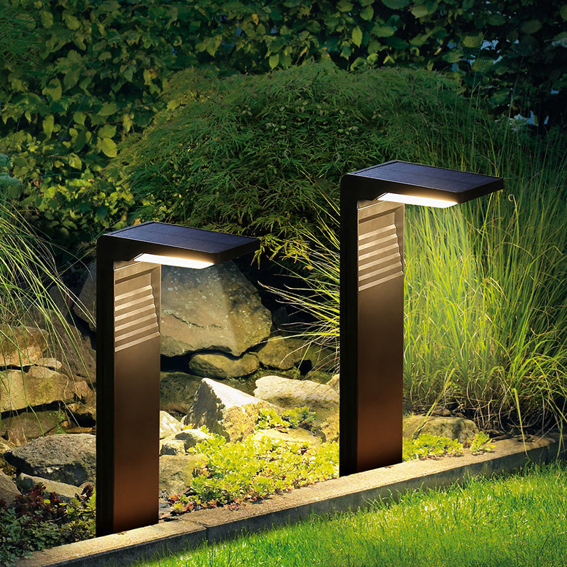 Éclairage paysager solaire à LED en forme de L minimaliste moderne et étanche en ABS et plastiques pour jardin 