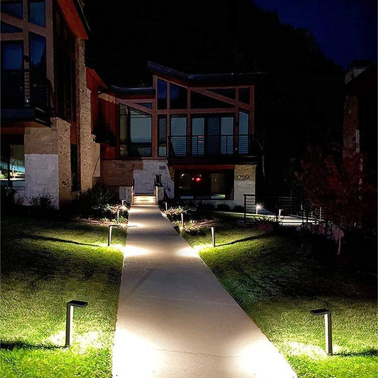 Éclairage paysager solaire à LED en forme de L minimaliste moderne et étanche en ABS et plastiques pour jardin 