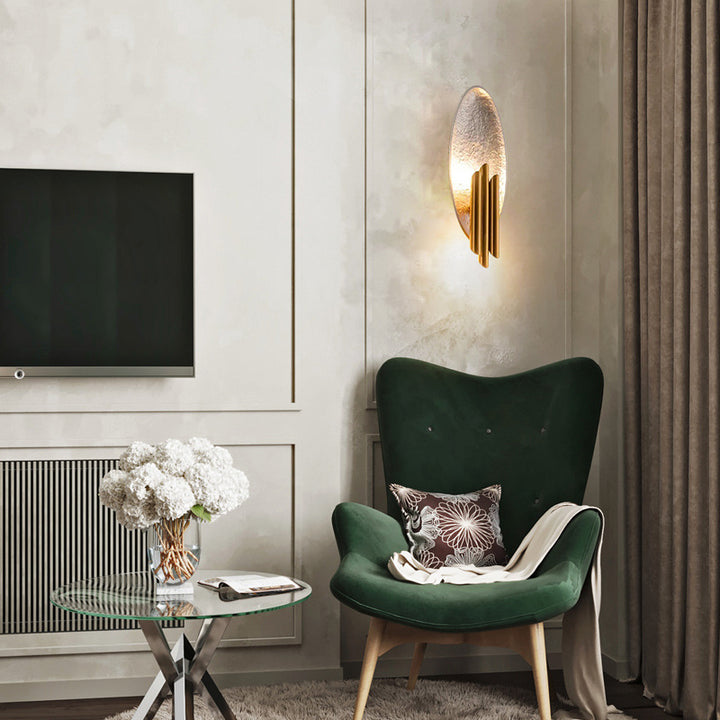 Contemporary Creative Elliptical Iron Resin 2-Light Wall Sconce Lamp For Bedroom