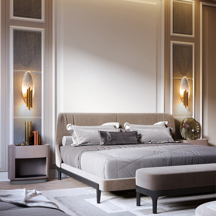 Applique murale contemporaine créative elliptique en fer et résine à 2 lumières pour chambre 