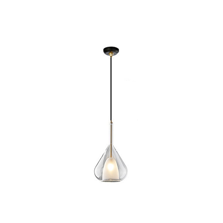 Moderne minimalistische Wassertropfen-Eisen-Glas 1-Licht-Pendelleuchte für das Wohnzimmer 