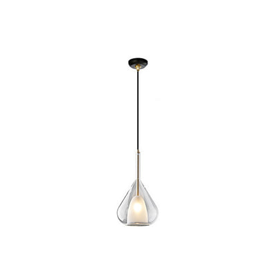 Modern Minimalist Water Droplet Iron Glass 1-Light Pendant Light For Living Room