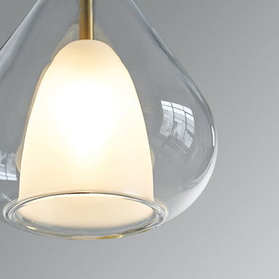 Modern Minimalist Water Droplet Iron Glass 1-Light Pendant Light For Living Room