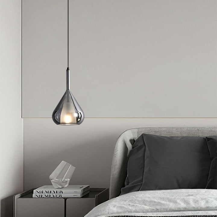 Moderne minimalistische Wassertropfen-Eisen-Glas 1-Licht-Pendelleuchte für das Wohnzimmer 