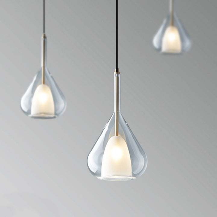 Moderne minimalistische Wassertropfen-Eisen-Glas 1-Licht-Pendelleuchte für das Wohnzimmer 