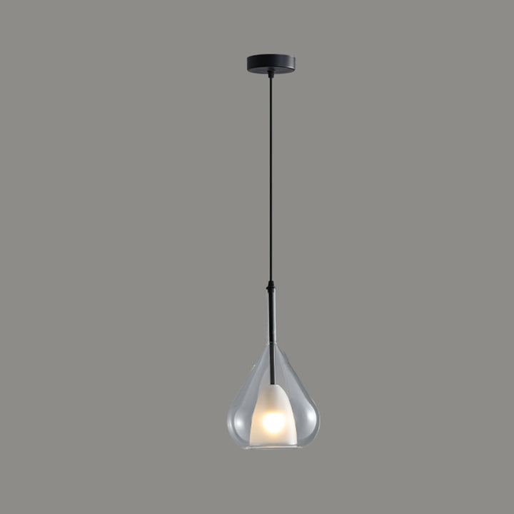 Moderne minimalistische Wassertropfen-Eisen-Glas 1-Licht-Pendelleuchte für das Wohnzimmer 