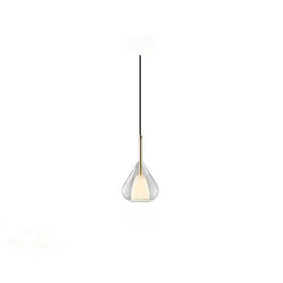 Modern Minimalist Water Droplet Iron Glass 1-Light Pendant Light For Living Room