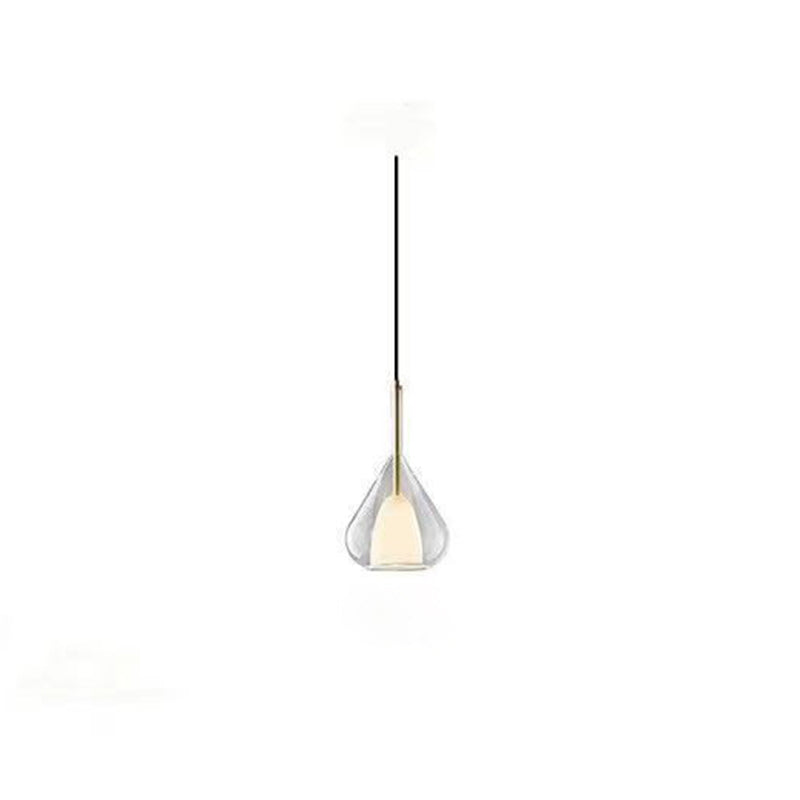 Modern Minimalist Water Droplet Iron Glass 1-Light Pendant Light For Living Room