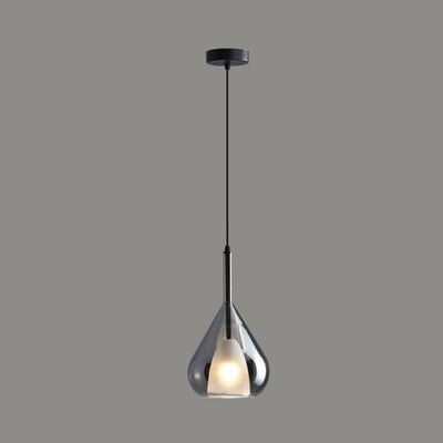 Modern Minimalist Water Droplet Iron Glass 1-Light Pendant Light For Living Room