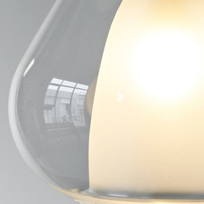 Modern Minimalist Water Droplet Iron Glass 1-Light Pendant Light For Living Room