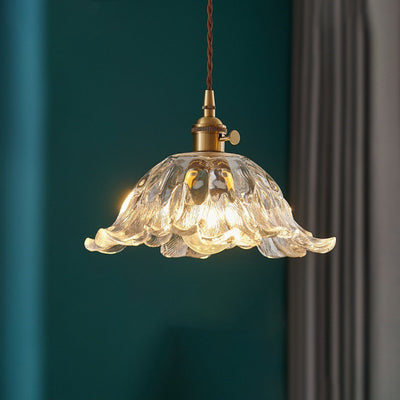 Lustre suspendu en verre cuivré à 1 lumière pour salon, style nordique contemporain 