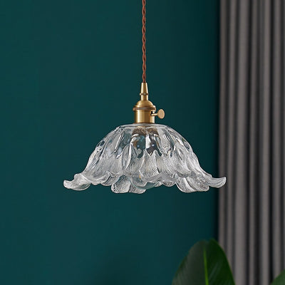 Lustre suspendu en verre cuivré à 1 lumière pour salon, style nordique contemporain 