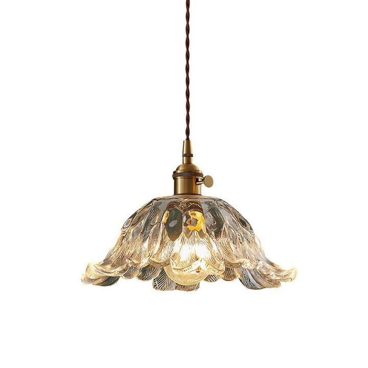Lustre suspendu en verre cuivré à 1 lumière pour salon, style nordique contemporain 
