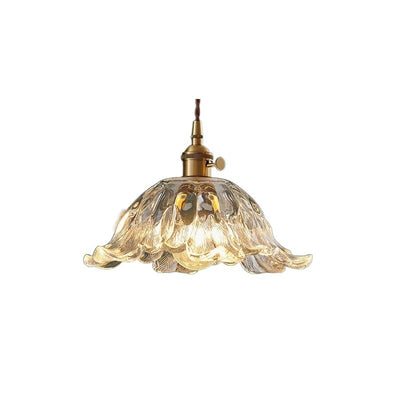Lustre suspendu en verre cuivré à 1 lumière pour salon, style nordique contemporain 