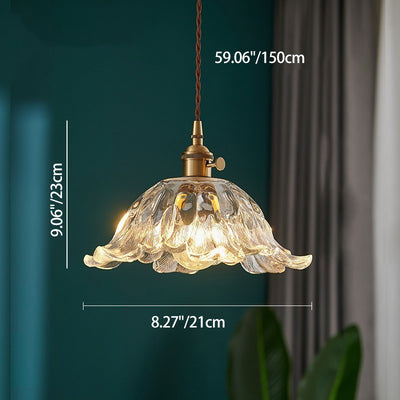Lustre suspendu en verre cuivré à 1 lumière pour salon, style nordique contemporain 