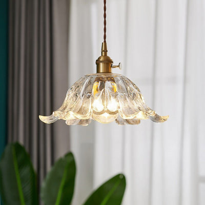 Lustre suspendu en verre cuivré à 1 lumière pour salon, style nordique contemporain 