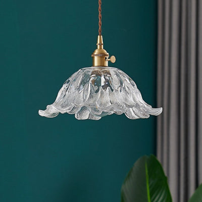 Lustre suspendu en verre cuivré à 1 lumière pour salon, style nordique contemporain 