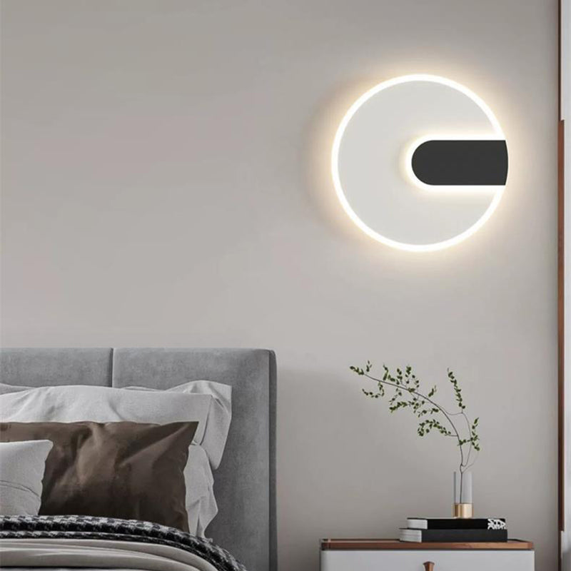 Modern Minimalist Round & Square Iron Acrylic LED Wall Sconce Lamp For Hallway