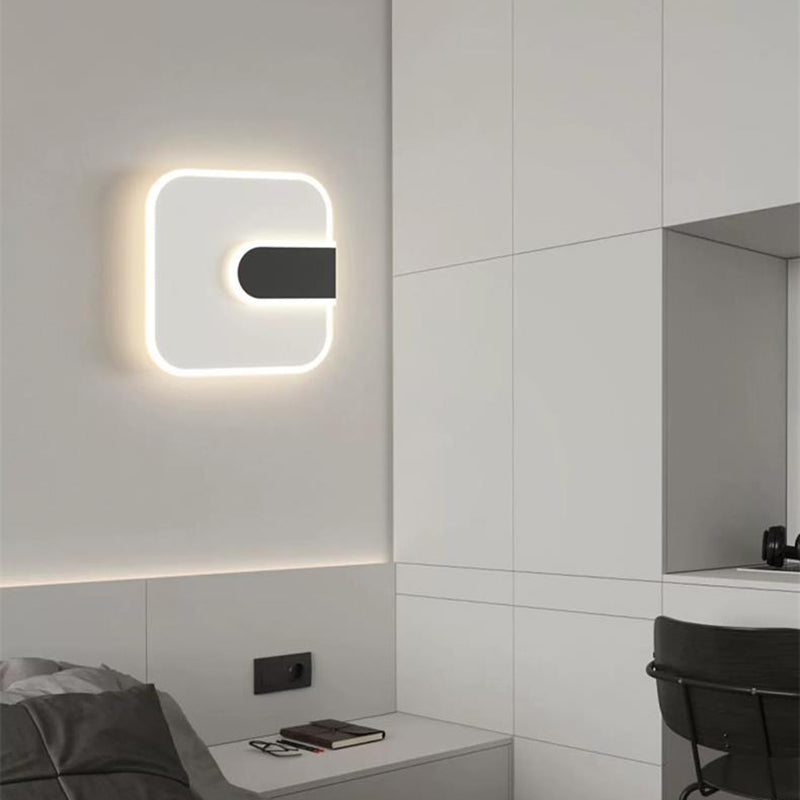 Modern Minimalist Round & Square Iron Acrylic LED Wall Sconce Lamp For Hallway
