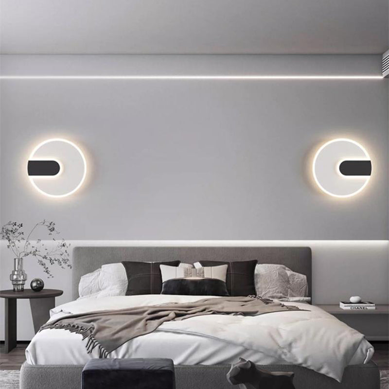 Modern Minimalist Round & Square Iron Acrylic LED Wall Sconce Lamp For Hallway