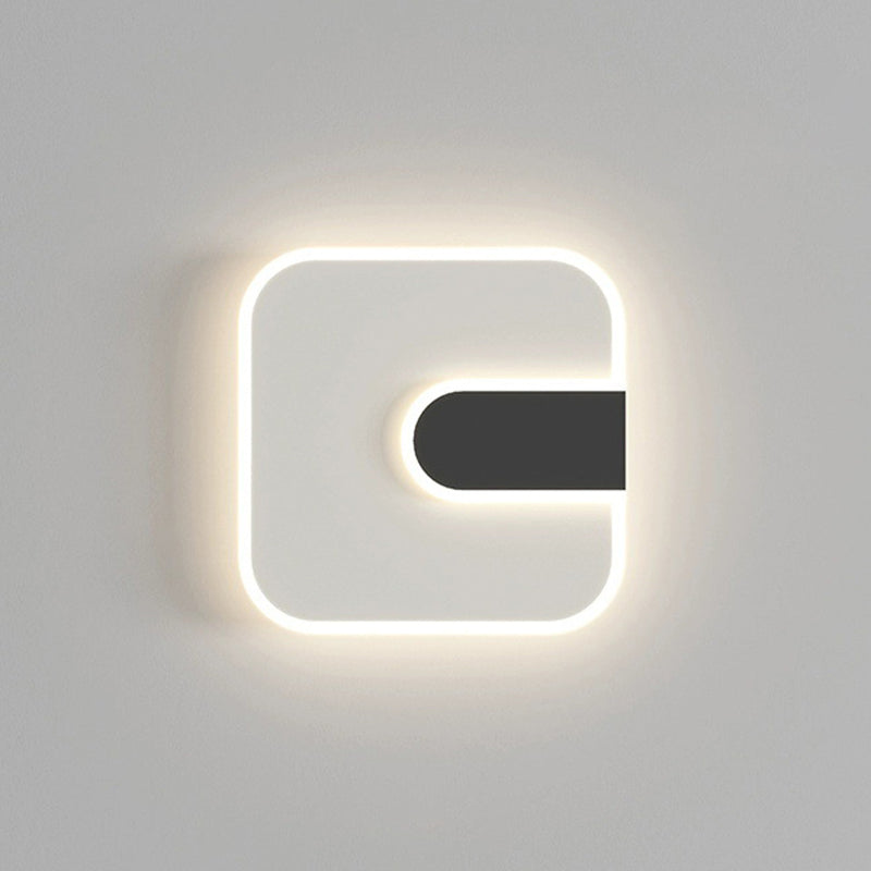 Modern Minimalist Round & Square Iron Acrylic LED Wall Sconce Lamp For Hallway