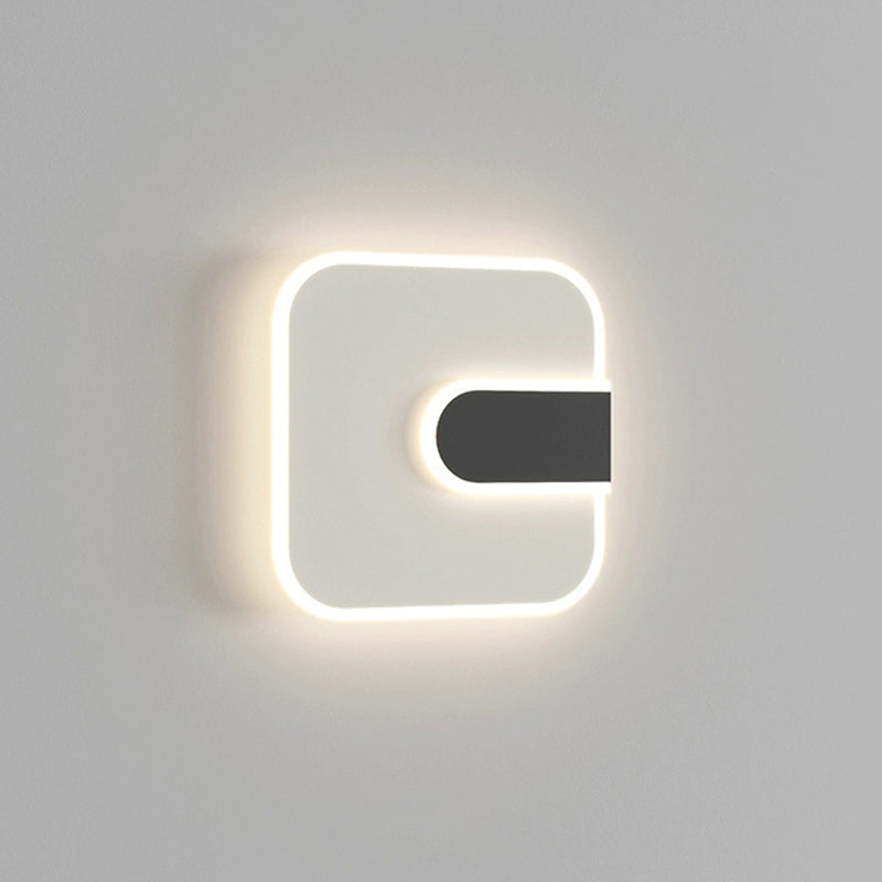 Modern Minimalist Round & Square Iron Acrylic LED Wall Sconce Lamp For Hallway