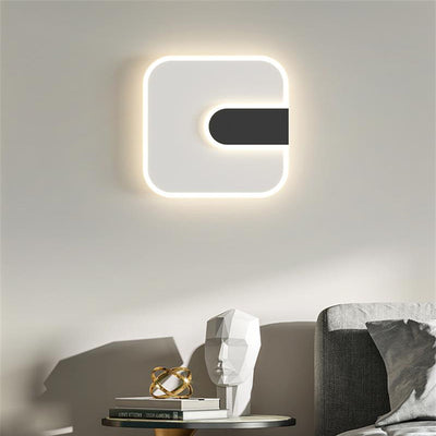 Modern Minimalist Round & Square Iron Acrylic LED Wall Sconce Lamp For Hallway