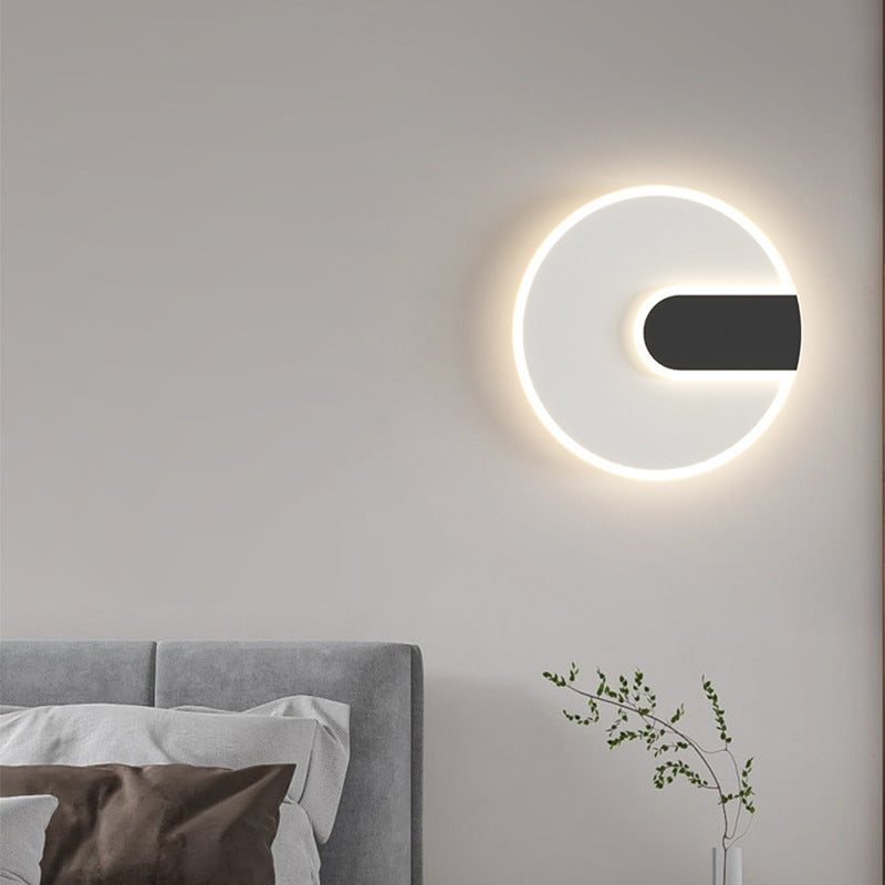 Modern Minimalist Round & Square Iron Acrylic LED Wall Sconce Lamp For Hallway