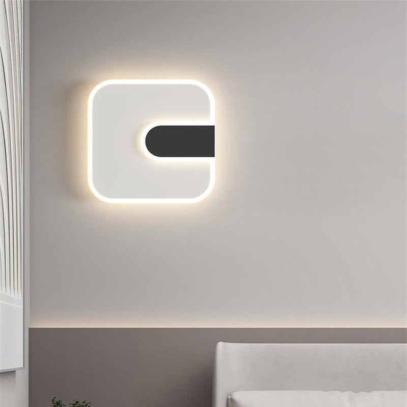 Modern Minimalist Round & Square Iron Acrylic LED Wall Sconce Lamp For Hallway