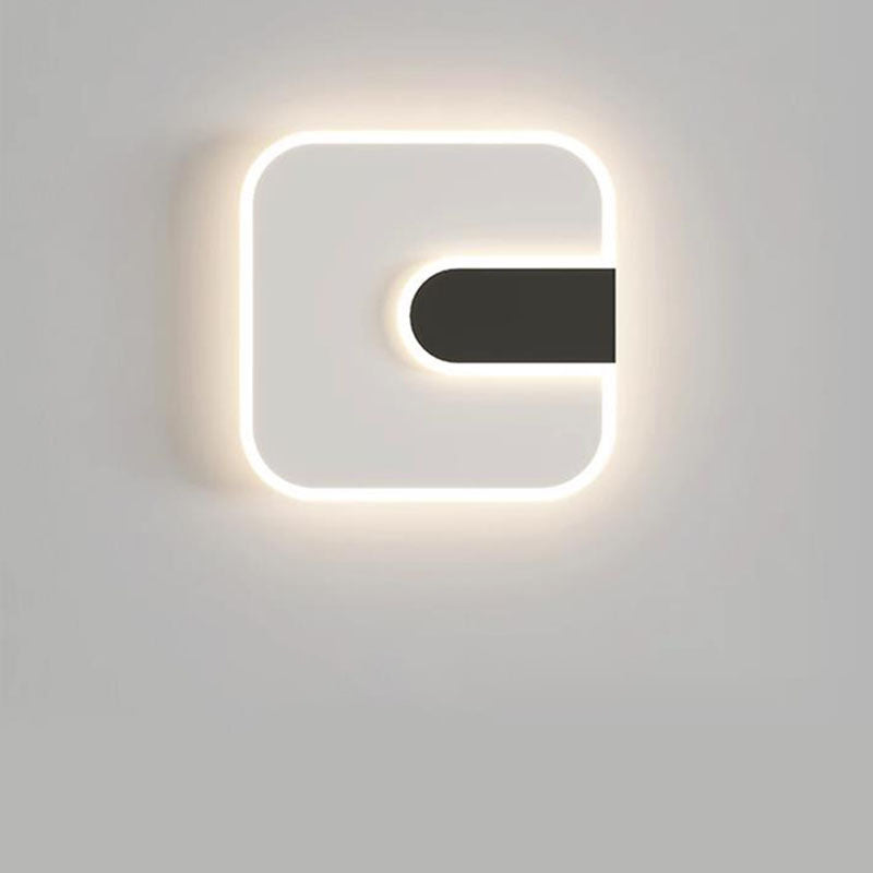 Modern Minimalist Round & Square Iron Acrylic LED Wall Sconce Lamp For Hallway