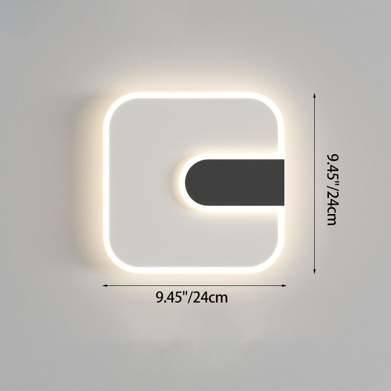 Modern Minimalist Round & Square Iron Acrylic LED Wall Sconce Lamp For Hallway