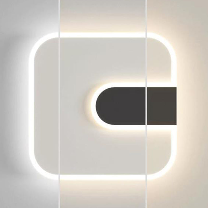 Modern Minimalist Round &amp; Square Iron Acrylic LED Wall Sconce Lamp For Hallway