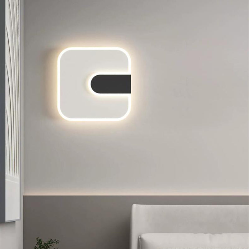 Modern Minimalist Round & Square Iron Acrylic LED Wall Sconce Lamp For Hallway